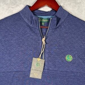 Masters 1934 1/4 Zip Mens L Blue Pullover Sweater‎ Berckmans Place Golf Quilted